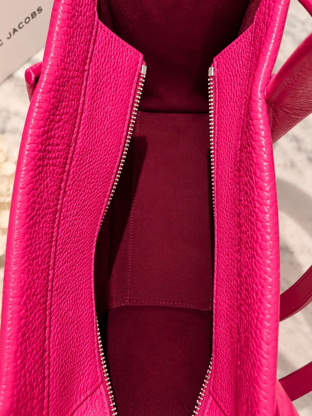 Marc Jacobs Hot Pink Leather Standard Supply Workwear Tote Crossbody Bag - Picture 6 of 6